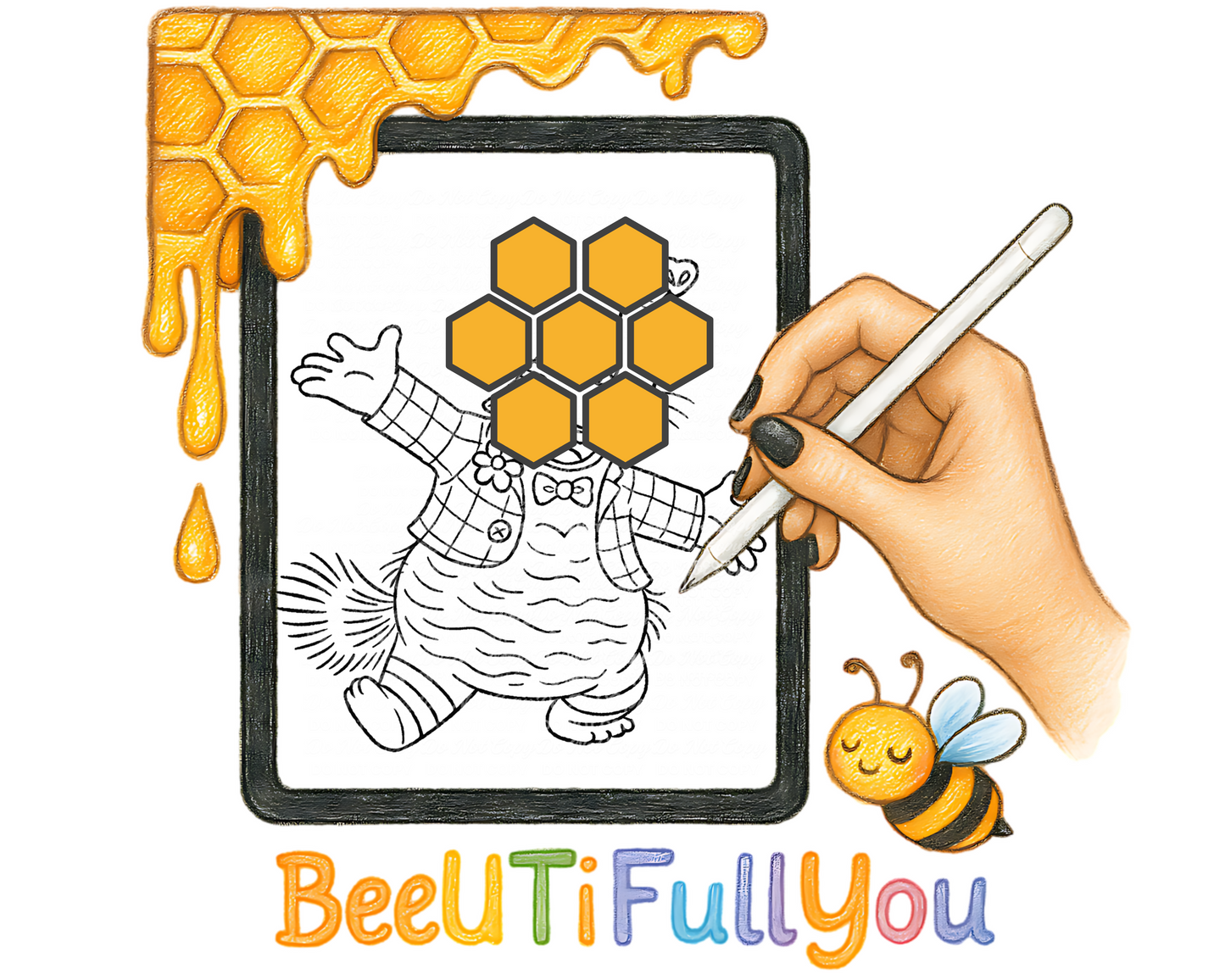 Hand Drawn Bing Bong Clipart with Outline – Digital Download for Design Use