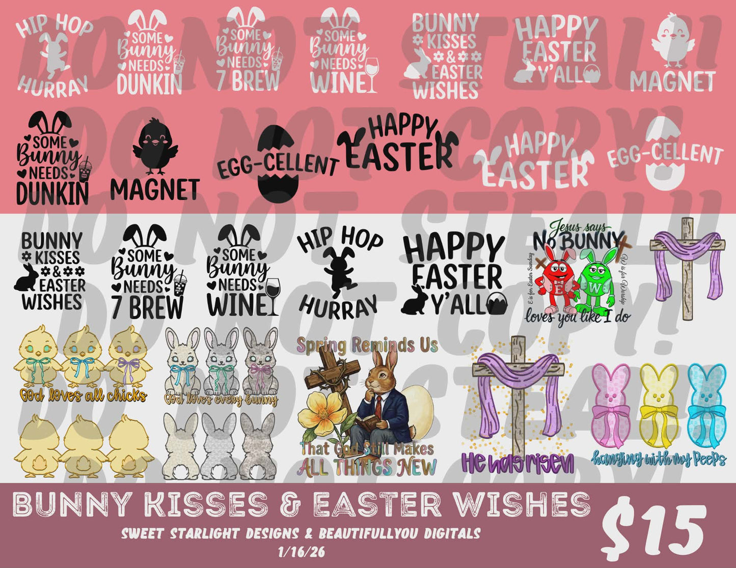 Bunny Kisses & Easter Wishes Collab Bundle w/ Sweet Starlight Designs