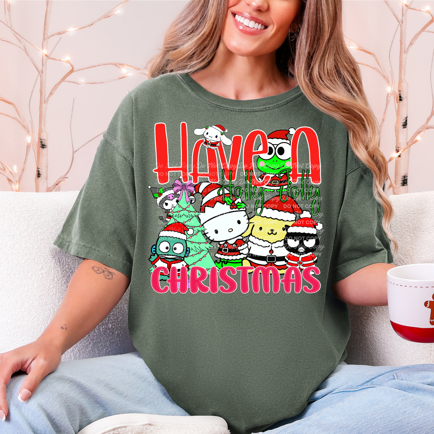 Have a Holly Jolly Christmas PNG | Cute Kawaii Santa Characters | Digital Download | Sublimation and DTF Design for Shirts, Mugs, Gifts