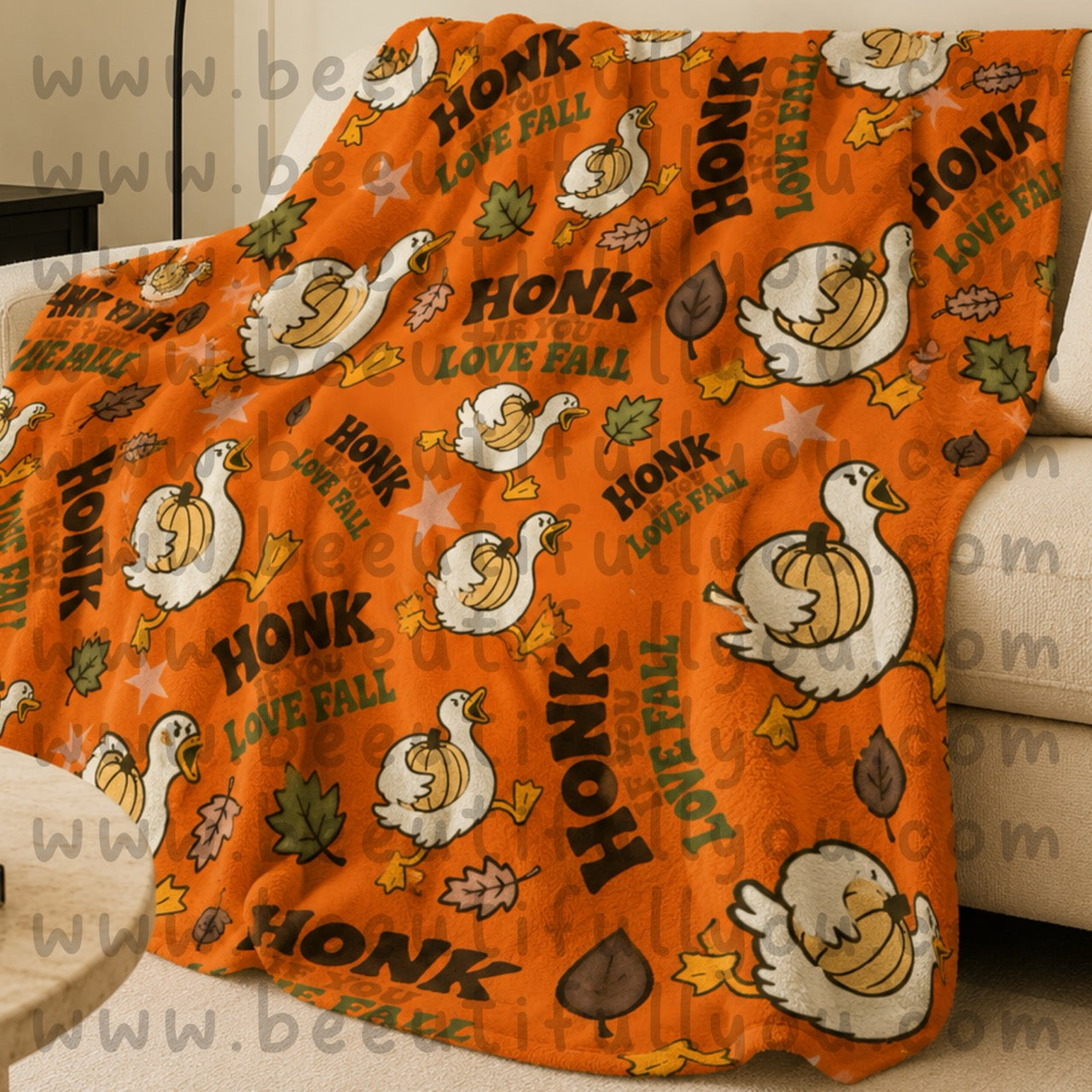 Honk If You Love Fall PNG | Goose Fall Shirt Design | Matching Seamless Pattern | Autumn Goose PNG | Pumpkin Goose | Digital Download