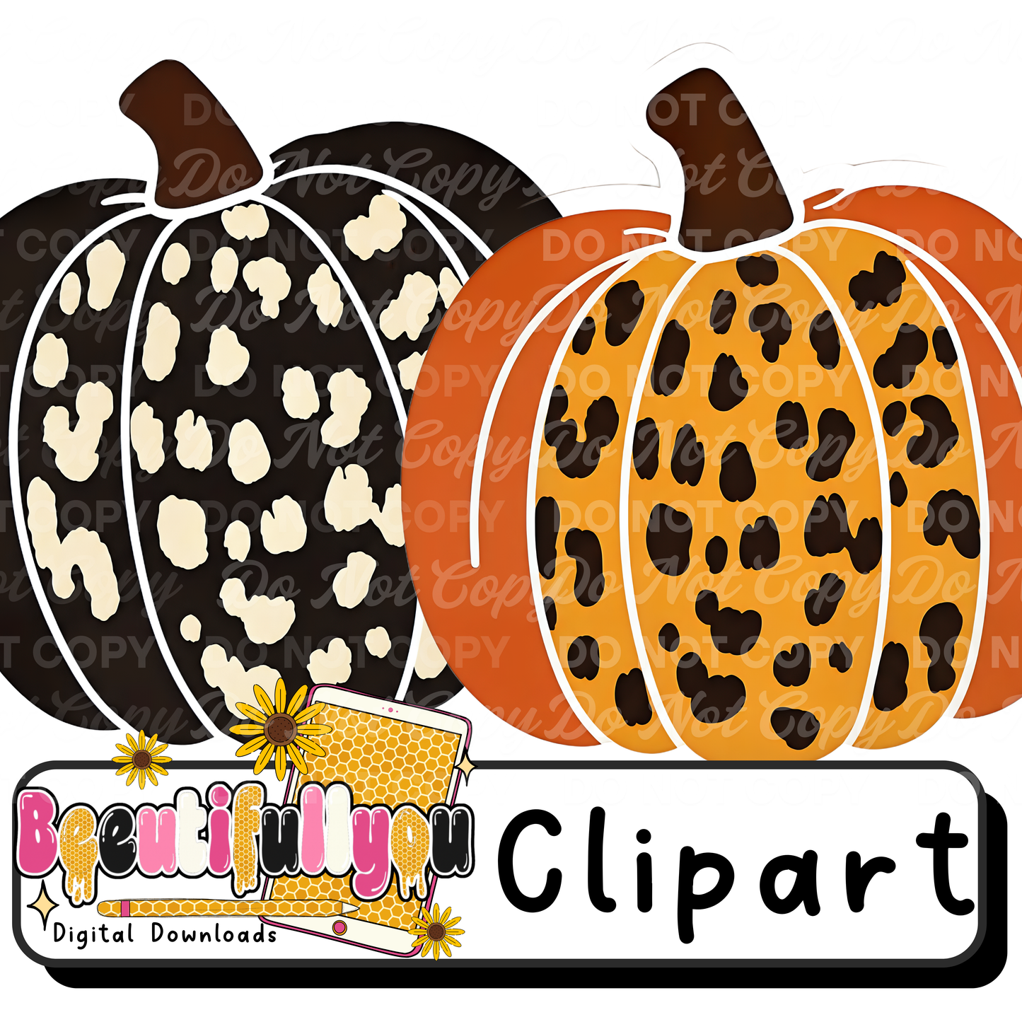 Leopard Harvest Bundle | Alpha Font + Seamless + Clipart