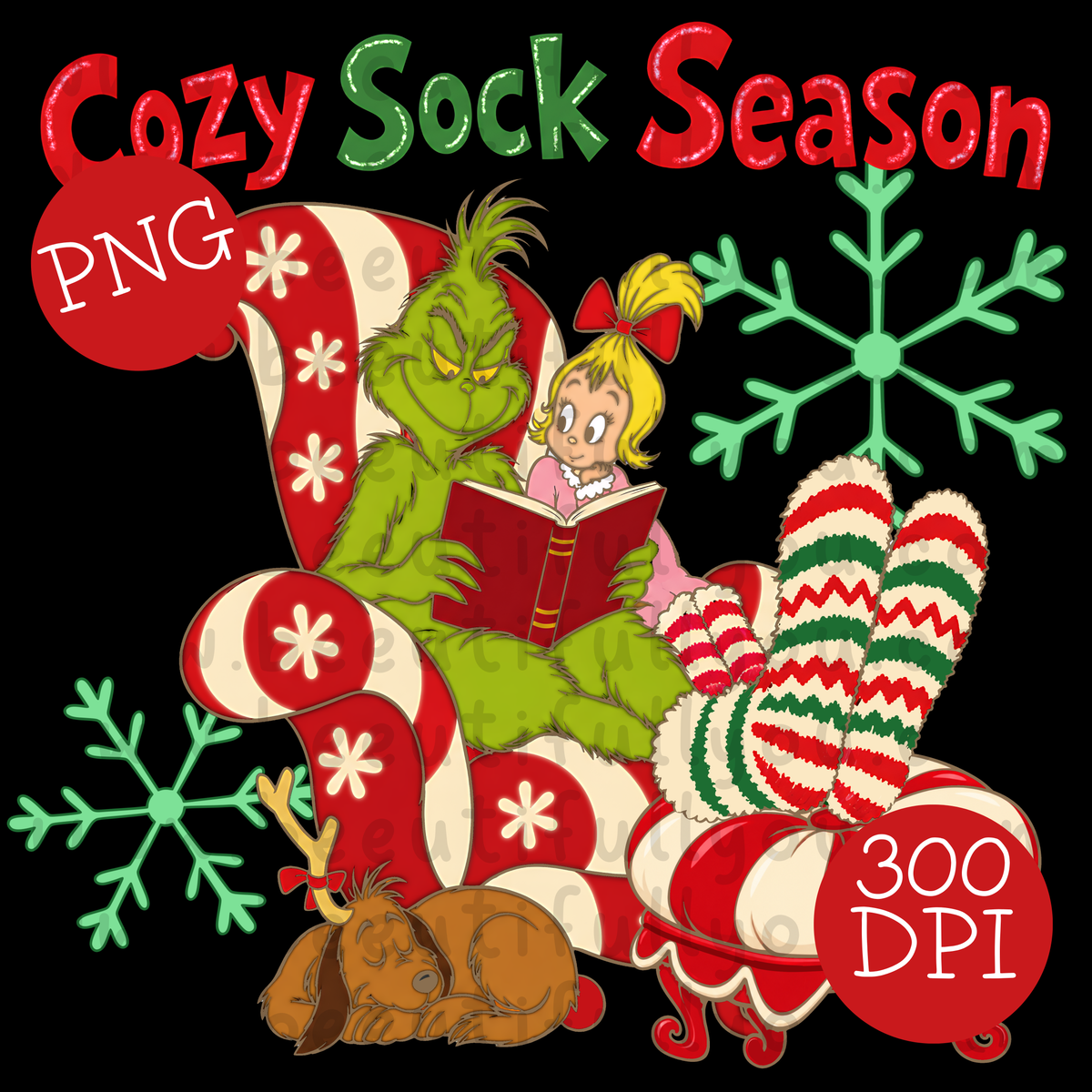 Cozy Sock Season Christmas PNG Design