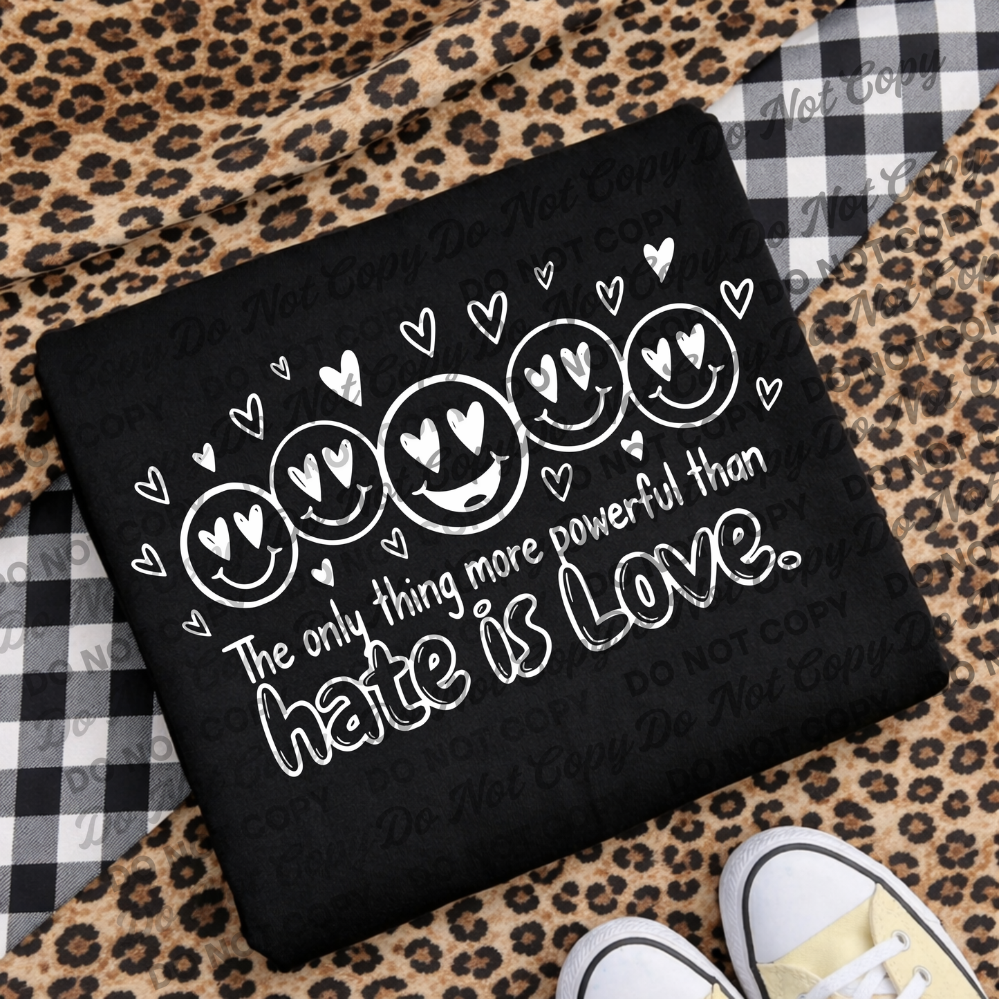 The Only Thing More Powerful Than Hate Is Love PNG | Smiley Face Love Design Download