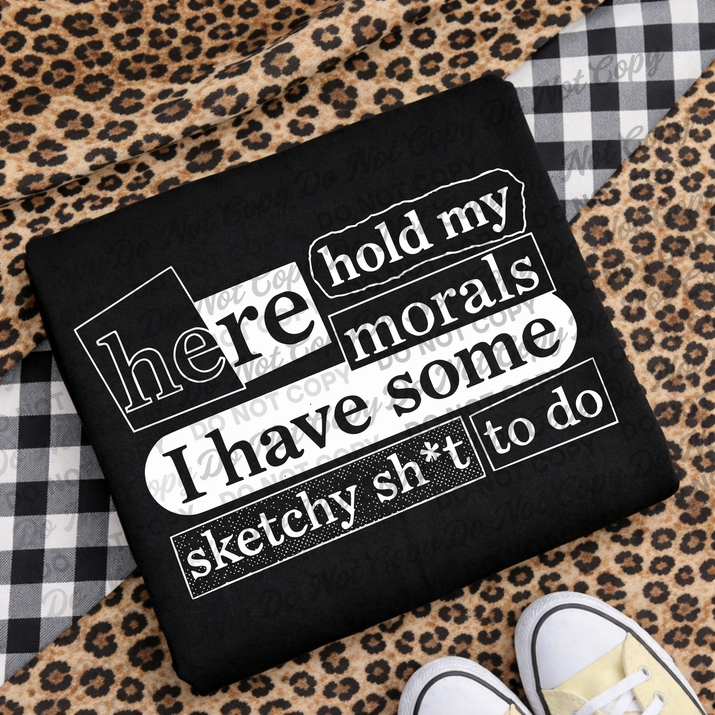 Here Hold My Morals PNG | Funny Ransom Note Quote Shirt Design | Finished Design | Commercial Use
