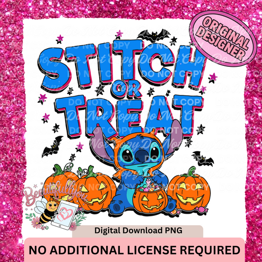 Stitch or Treat Halloween PNG