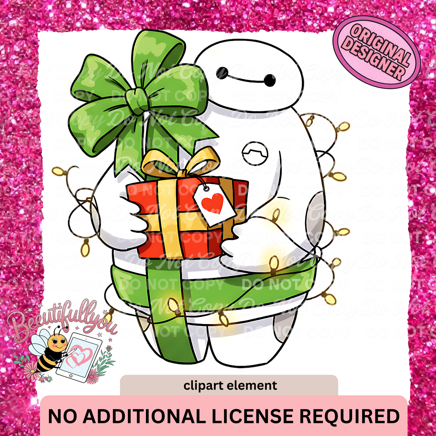 Christmas Baymax Clipart | Cute Holiday Digital PNG Element