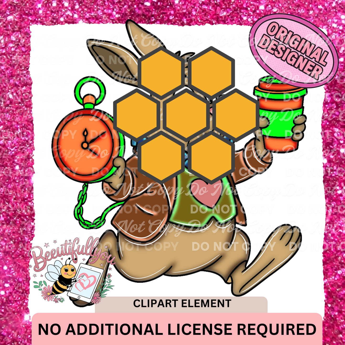 Late Bunny Coffee Clipart