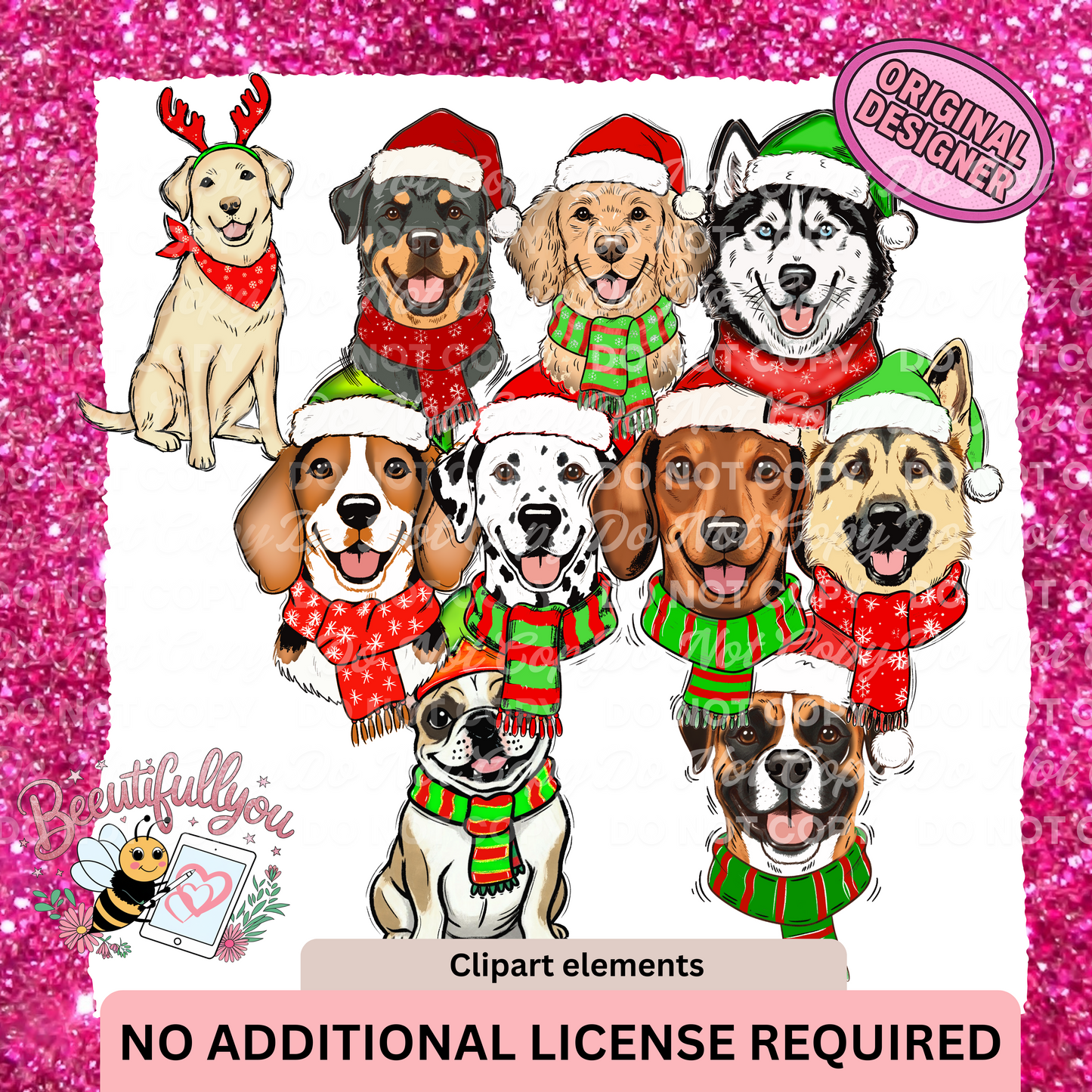 Christmas Dog Clip Art| 10 Dog Breeds For Your DIY Projects
