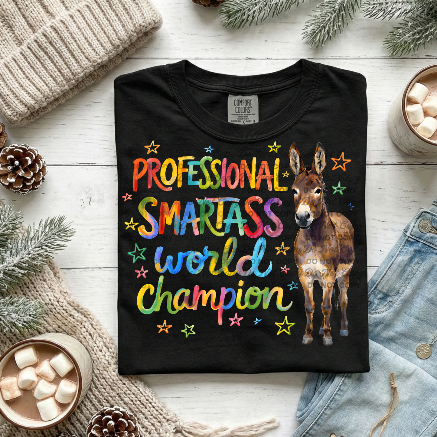 Professional Smartass World Champion | Funny Donkey PNG | Sarcastic Humor Digital Design