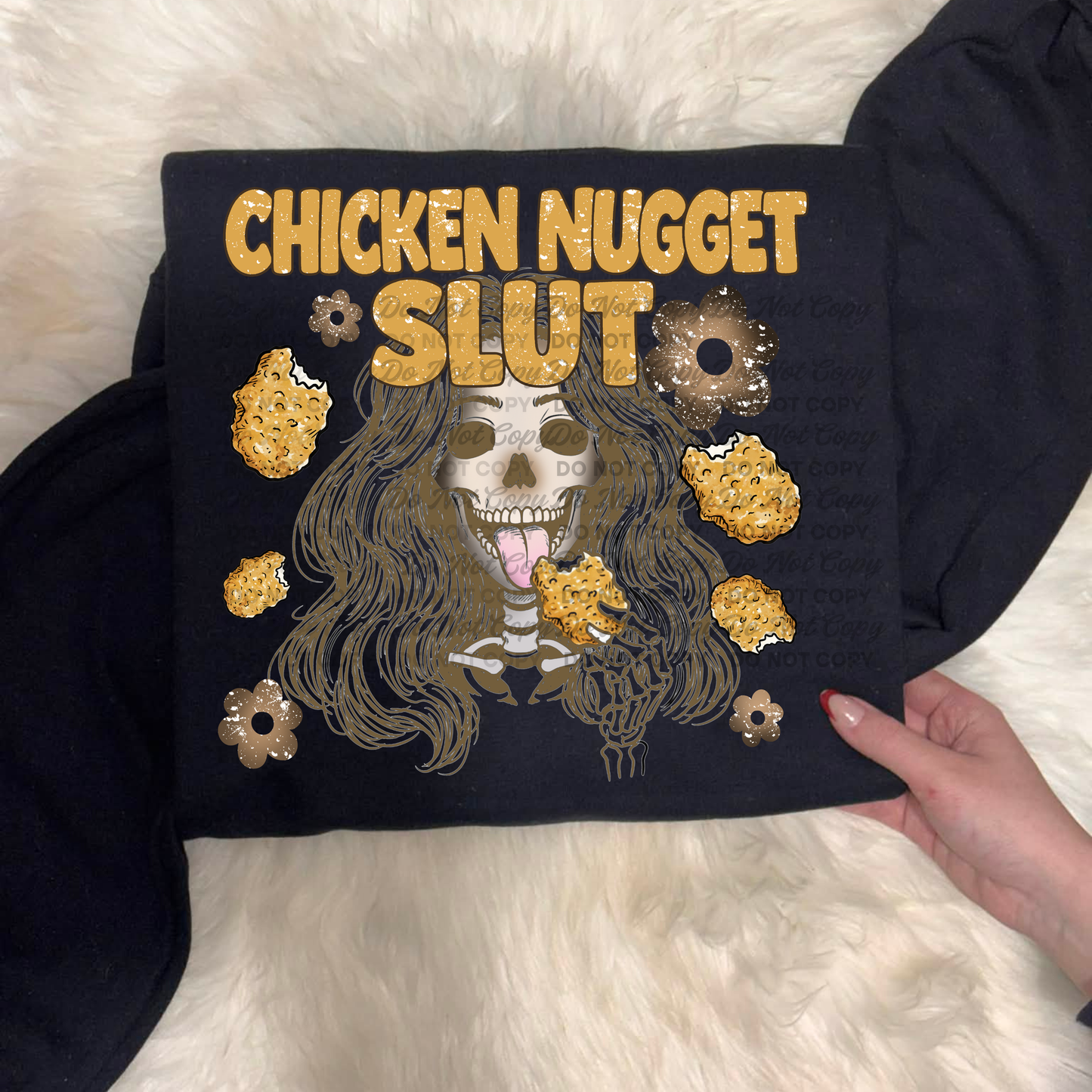 Chicken Nugget Slut Funny Food Lover Skeleton Design | Digital PNG Download