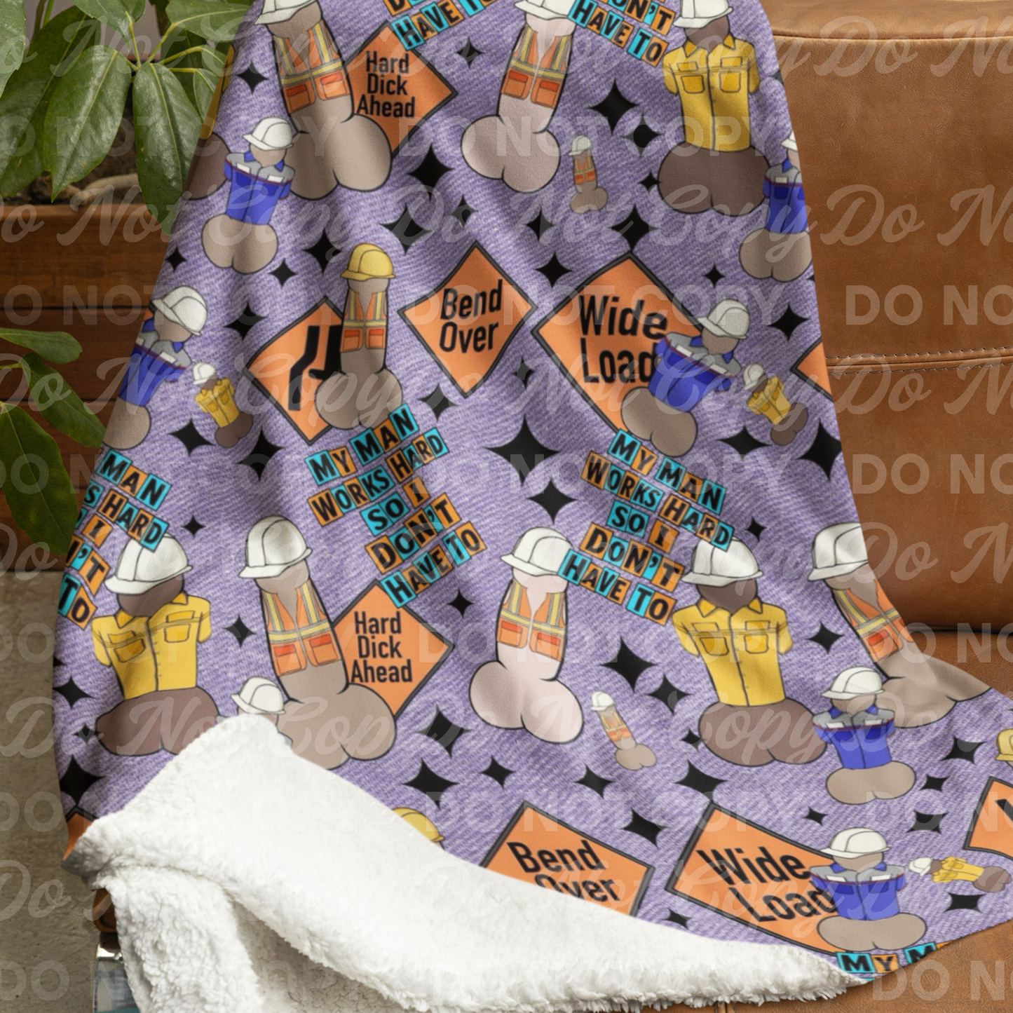 Construction Humor Seamless Pattern | Adult Novelty All-Over Print Design