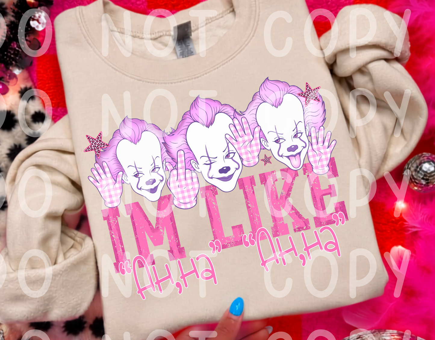 Ho Suck My D*ck I’m Like Haha Pink Horror Clown PNG