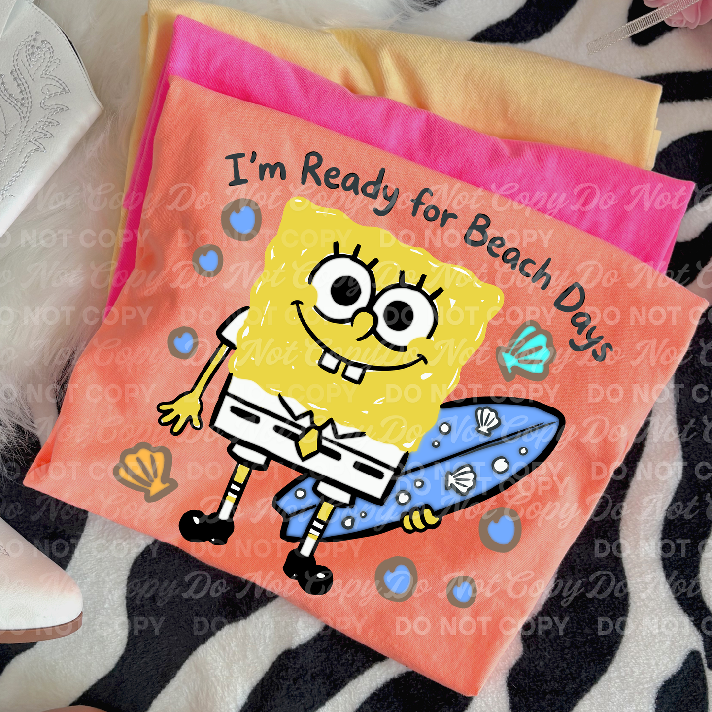 I’m Ready for Beach Days PNG | Cute Sponge Beach Shirt Design | Summer Sublimation & DTF Design Download