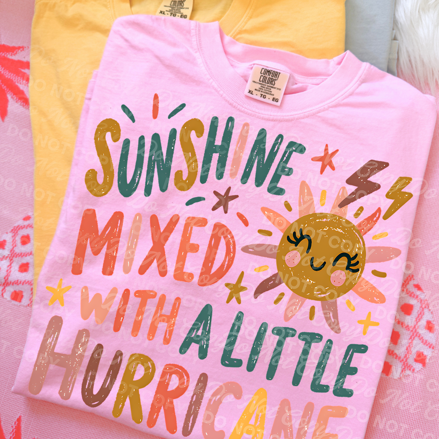 Sunshine Mixed With A Little Hurricane PNG, Toddler Girl Sublimation Design, Retro Boho Sun Shirt PNG, Wild Child Digital Download, DTF Design