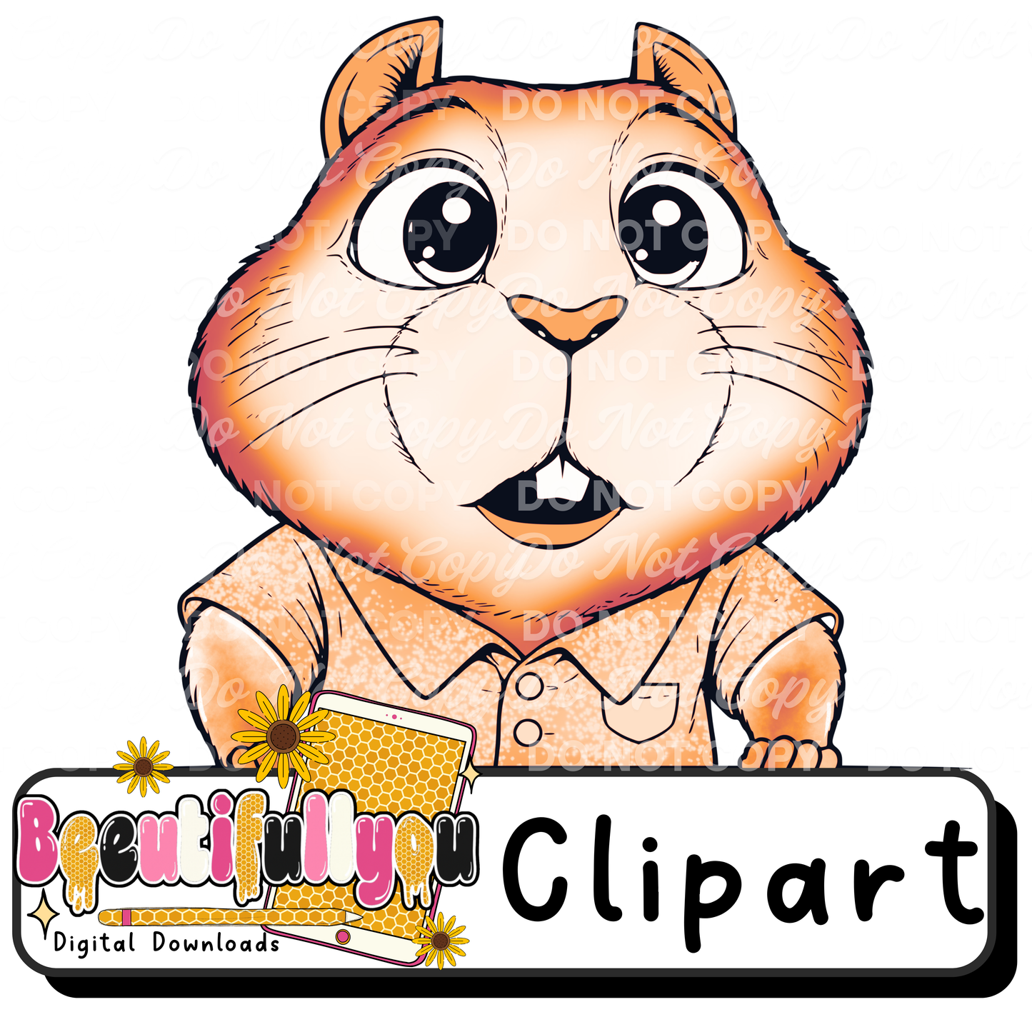 Animal Character Clipart Bundle PNG | Colored + Outline Cartoon Animals | Cute Character Clipart Set | Commercial Use Design Elements