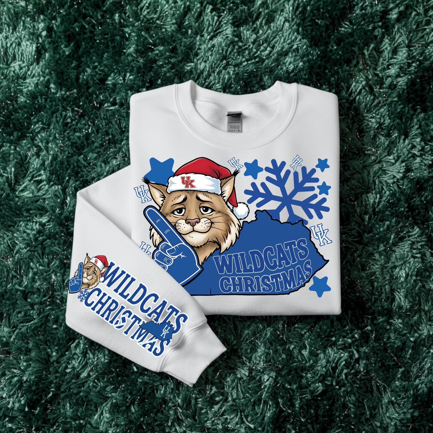 Wildcats Christmas PNG | Seamless Pattern, Sleeve Print & Main Design | Holiday Digital Download