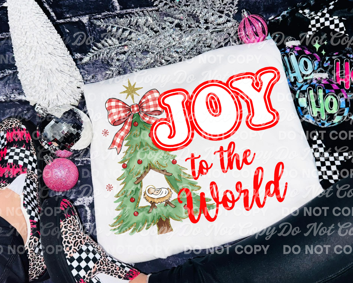 Joy to the World PNG + Matching Seamless Pattern | Christmas Nativity Digital Download | Religious Holiday Design