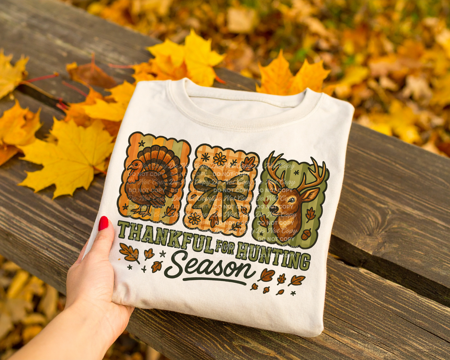 Hunting & Fishing Digital Design Bundle | 3 PNG Downloads | Buck Yeah, Gone Fishin’, Thankful for Hunting Season