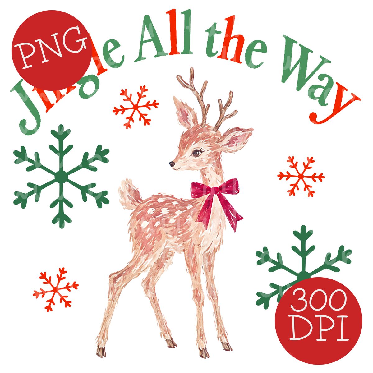 Jingle All the Way Christmas PNG Design Download