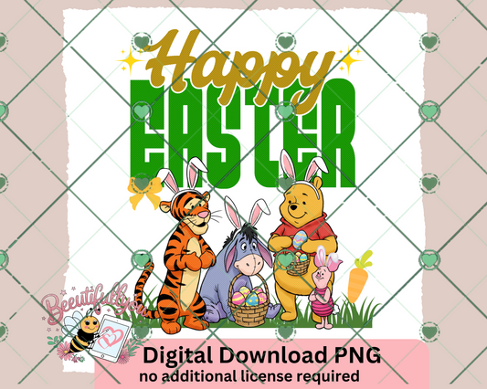 Happy Easter with pooh and friends