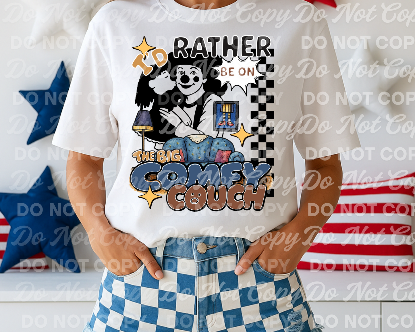 I'd Rather Be on the Big Comfy Couch Canva Template – Editable Nostalgia Meme Design – Digital Download for Sublimation, Apparel & Merch