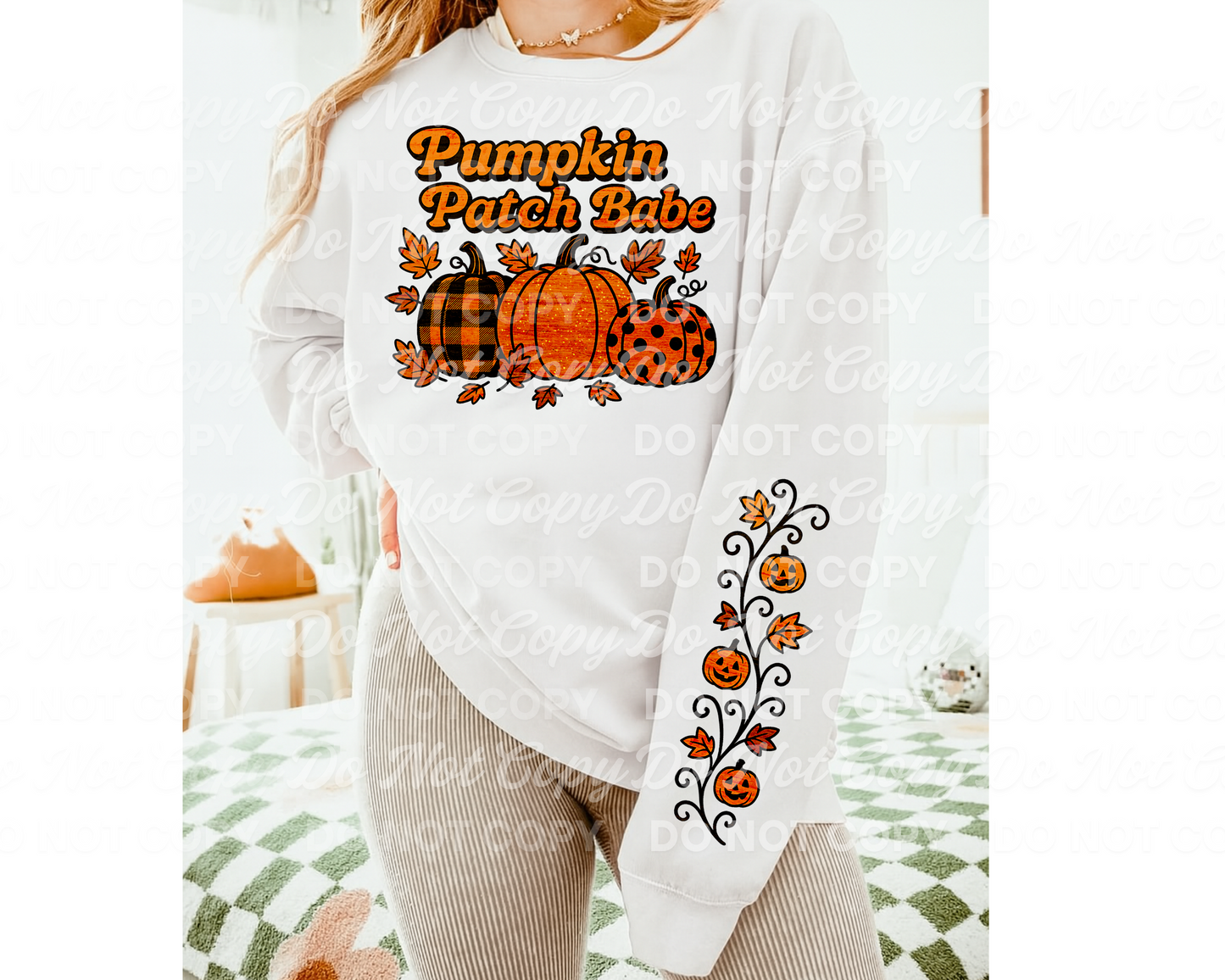 Pumpkin Patch Babe PNG | Fall Autumn Pumpkins Digital Download | Glitter Plaid Polka Dot Pumpkin PNG for Shirts, Mugs & Sublimation