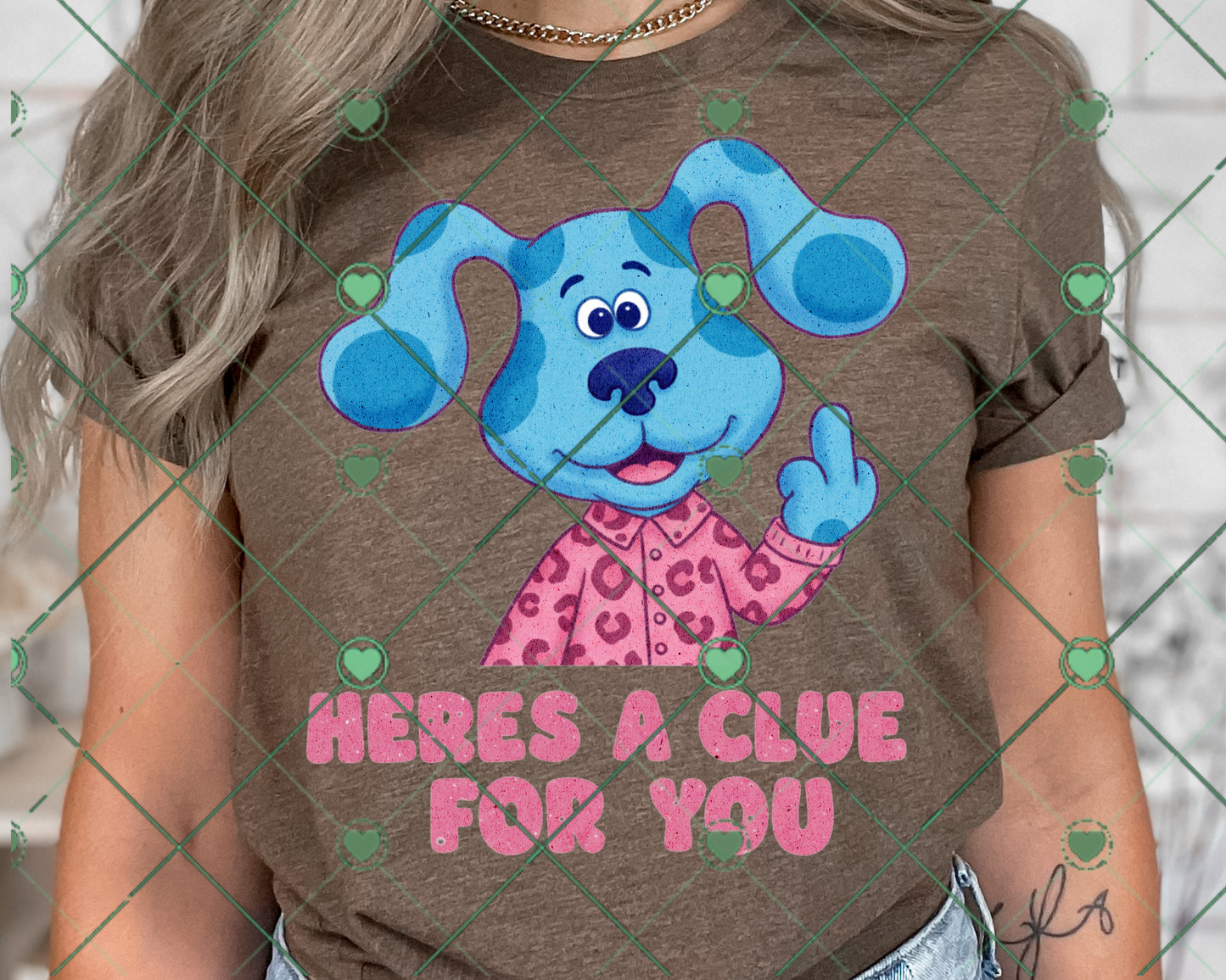 Here's a Clue Funny Blue Dog PNG | Digital Download for Sublimation & Crafts