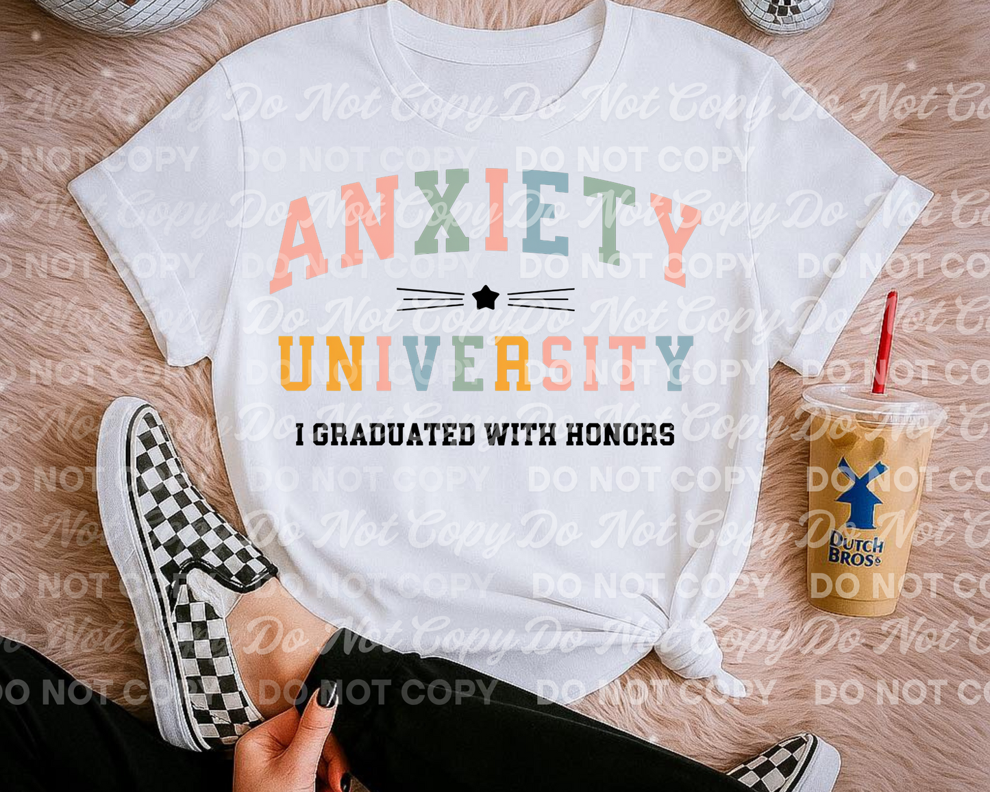 Anxiety University I Graduated with Honors PNG | Funny Mental Health Quote Digital Download