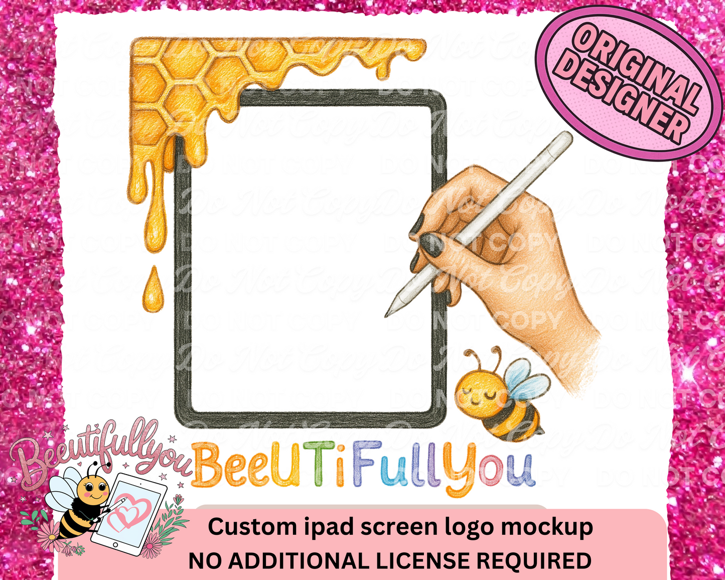 Custom iPad Screen Logo Mockup – PNG