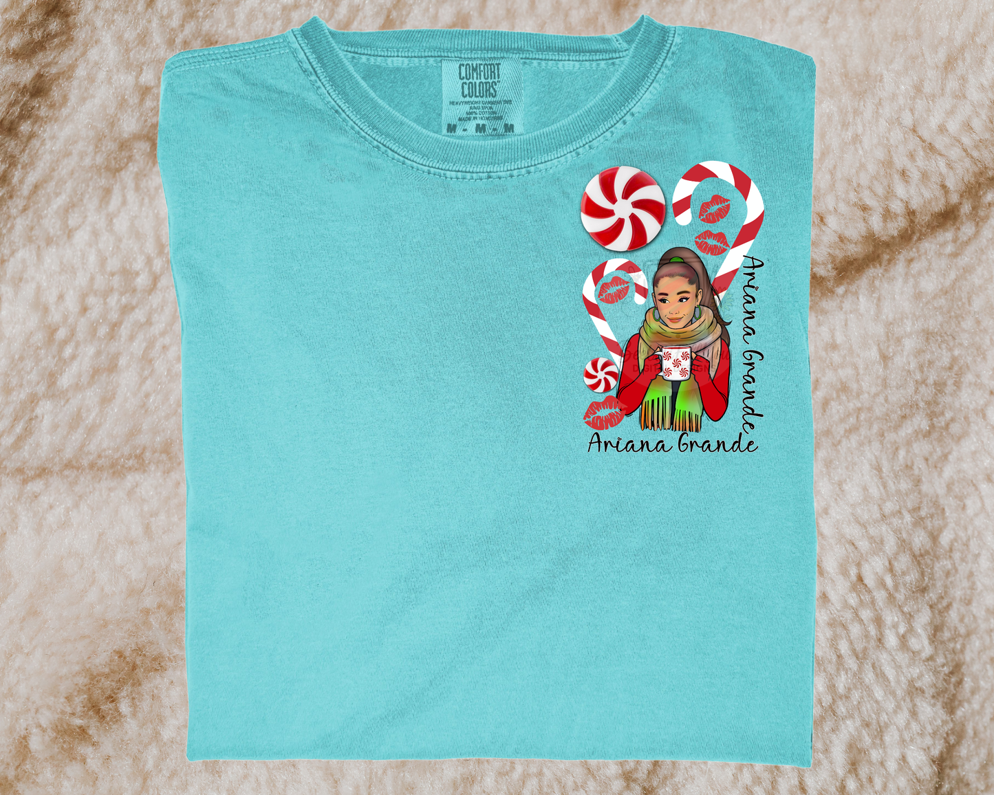 Peppermint Kisses Holiday Wishes PNG | Cozy Christmas Coffee Design | Festive Winter Girl PNG | BeeUTiFullYou Digital Download