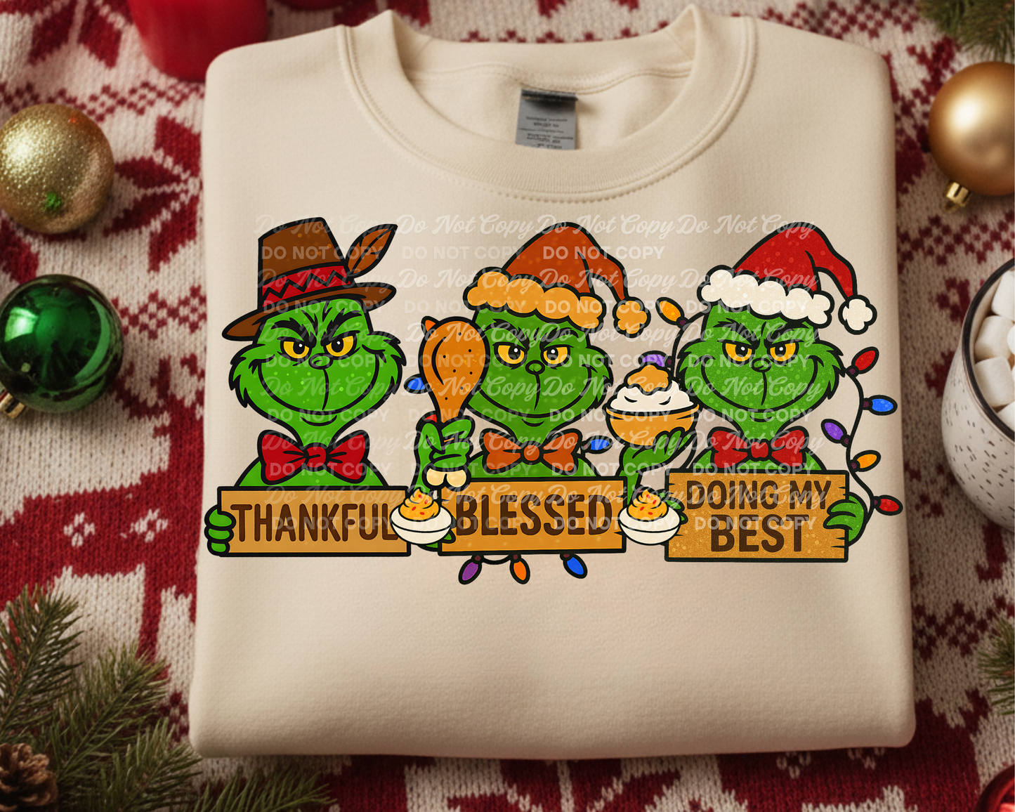 Thankful Blessed Doing My Best | Holiday Design for Shirts & Mugs