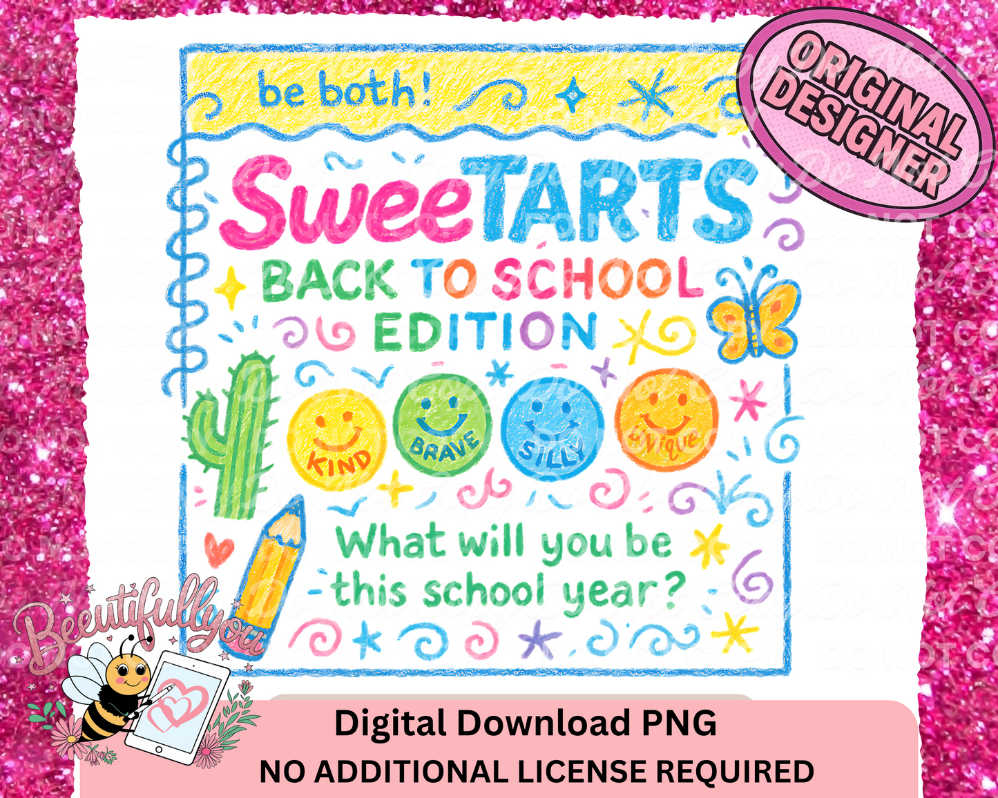 SweeTARTS Back to School PNG | Crayon Doodle Candy Style Classroom Design