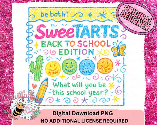 SweeTARTS Back to School PNG | Crayon Doodle Candy Style Classroom Design