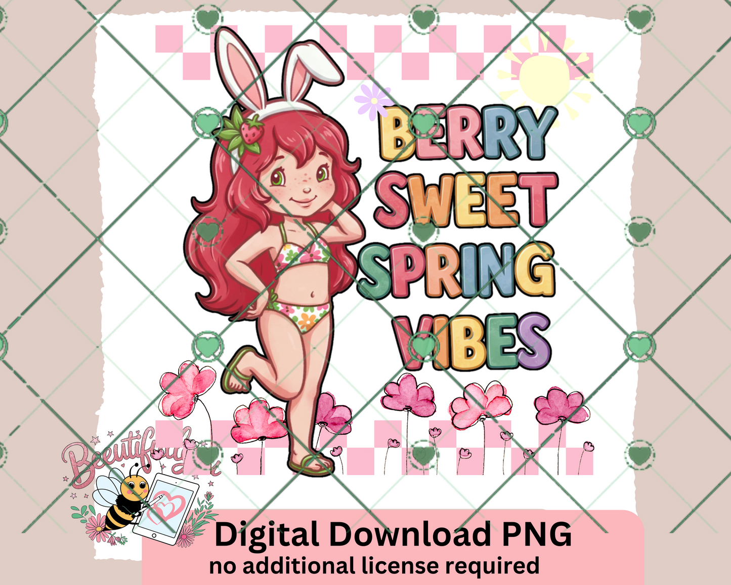 Berry Sweet Spring Vibes Digital PNG Design