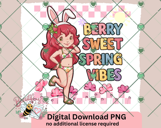 Berry Sweet Spring Vibes Digital PNG Design