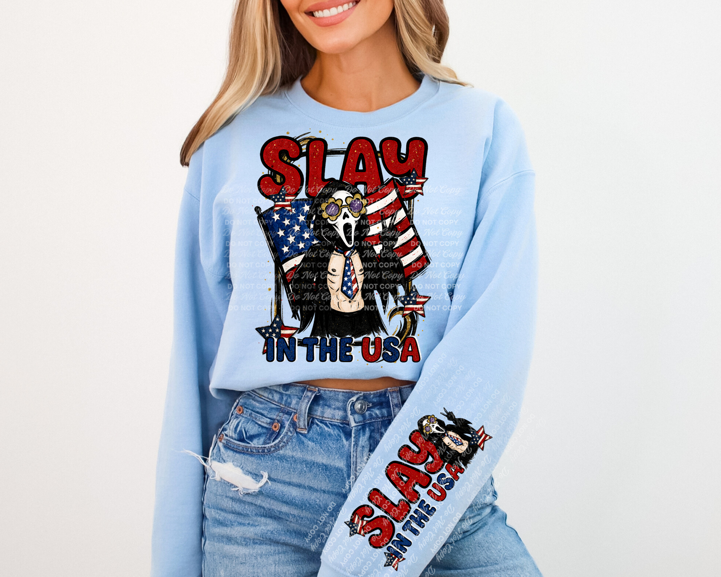 Slay in the USA Ghostface PNG | Funny Patriotic Horror Digital Download for Summer