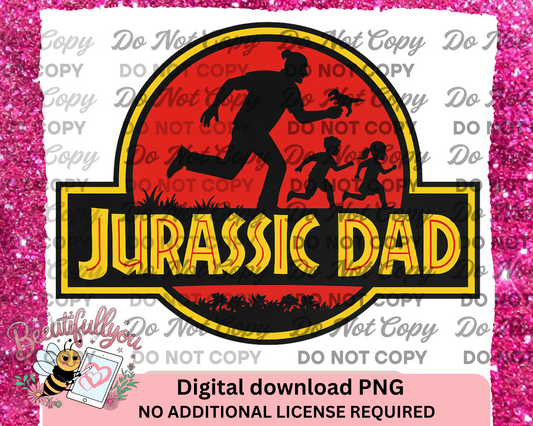 Jurassic Dad PNG – Funny Dinosaur Dad Sublimation Design, Digital Download for Father’s Day Shirt