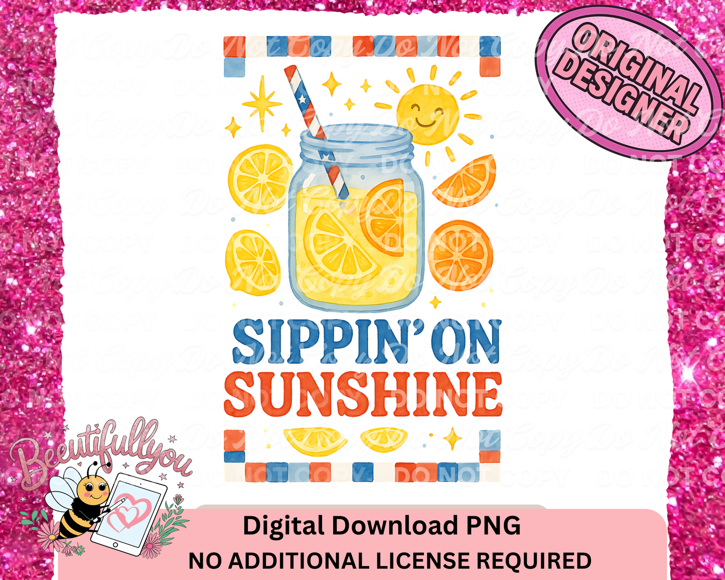 Sippin’ on Sunshine PNG | Lemonade Summer Sublimation Design
