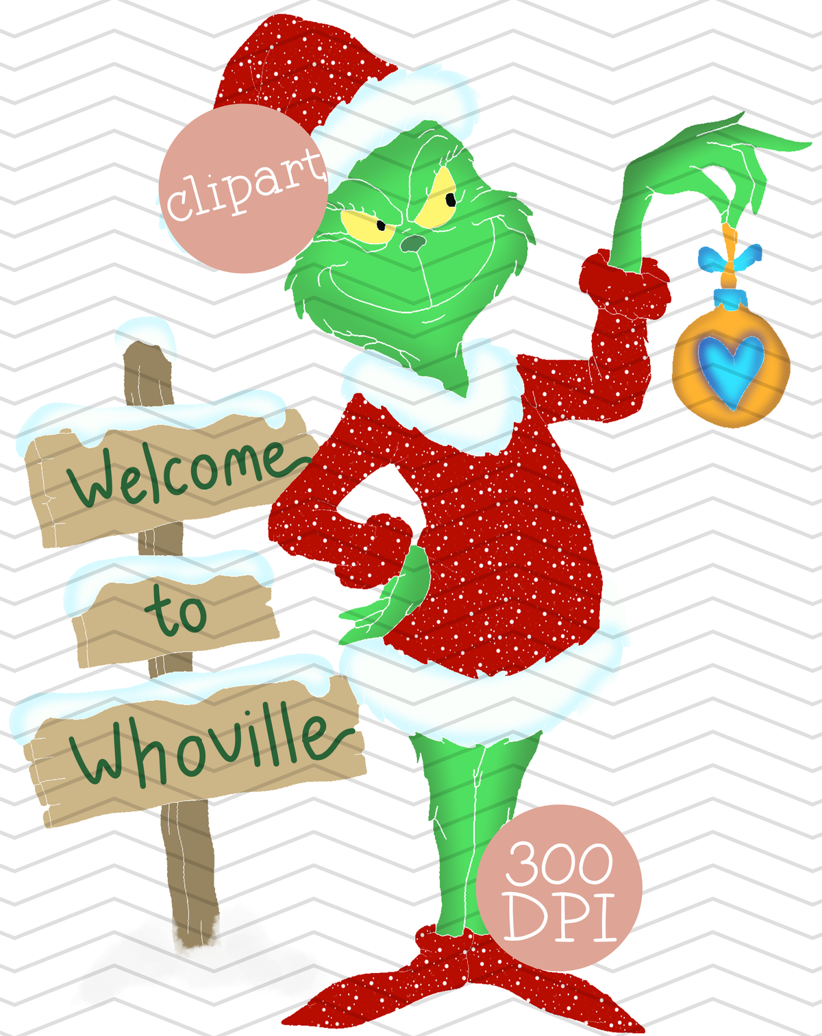 Grouch Christmas Clipart Bundle, 16PC