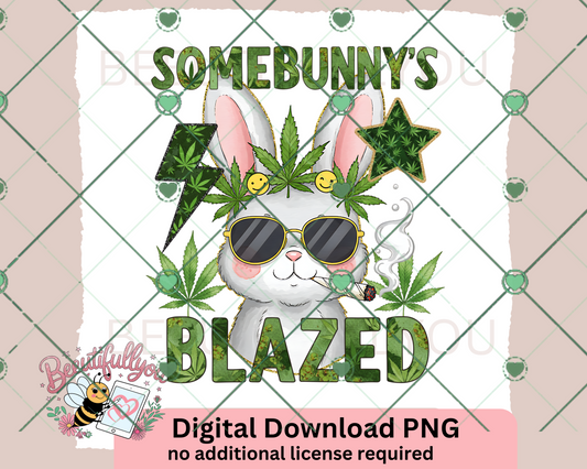 Somebunny’s Blazed PNG – Funny Stoner Bunny Easter Digital Download