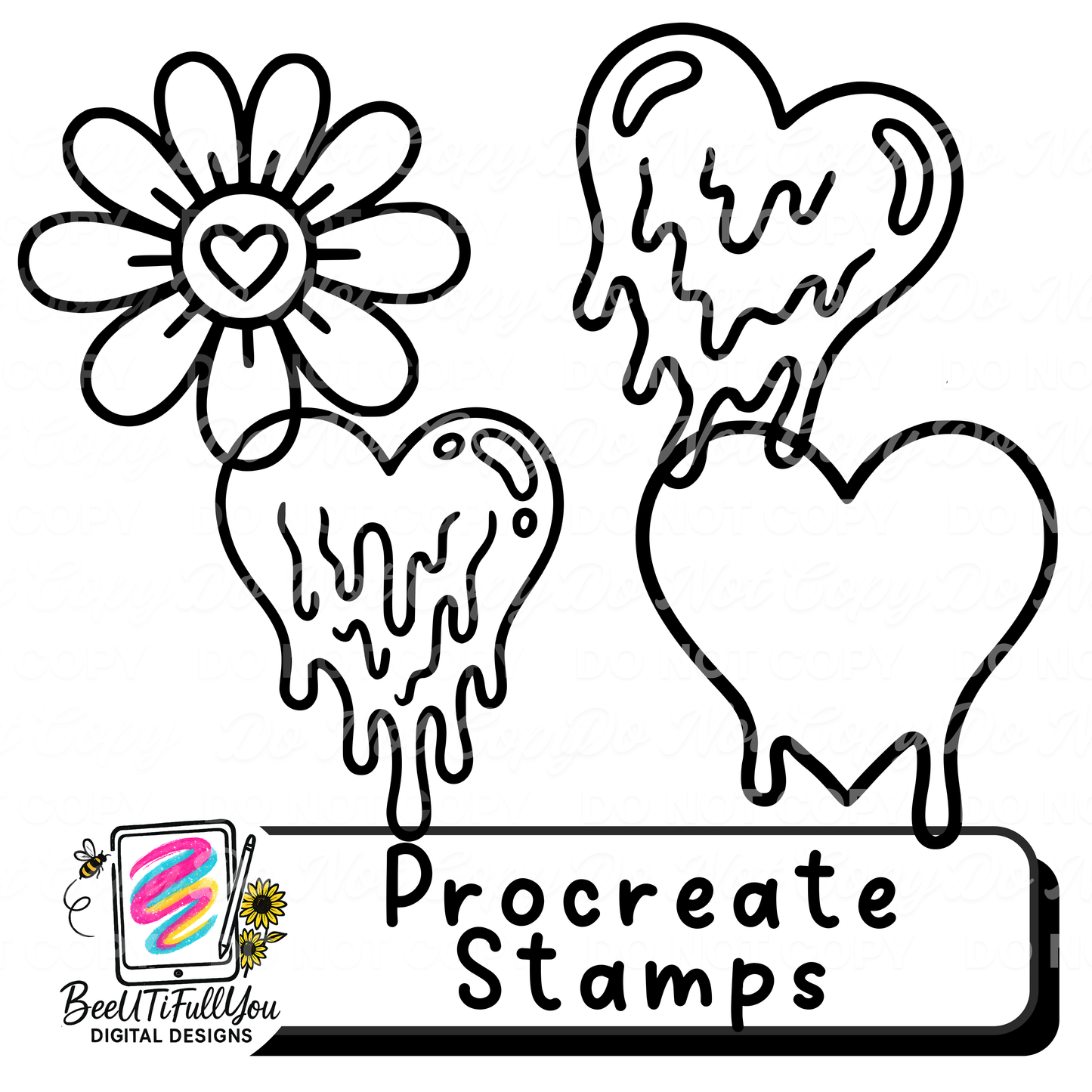 Valentine Procreate Stamp Bundle | Decorative Overlay Stamps for Procreate | Love & Heart Elements