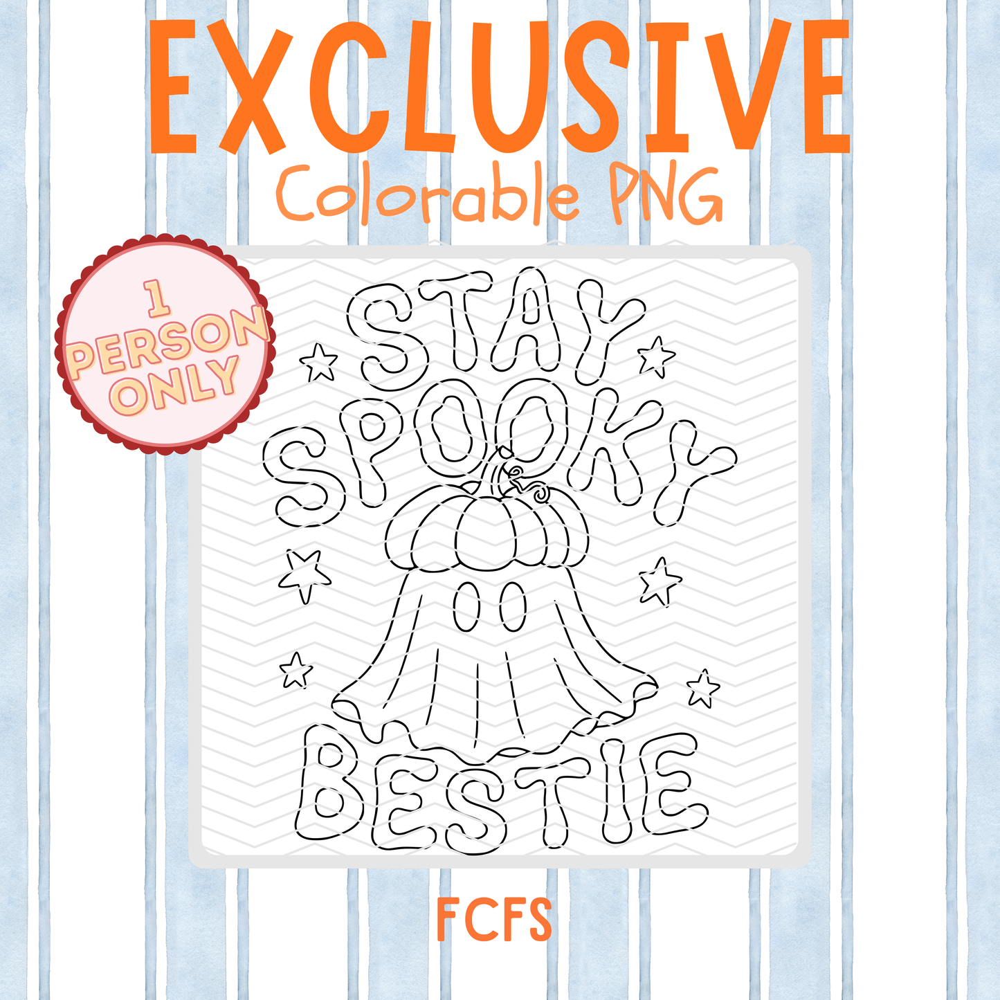 Exclusive Stay Spooky Bestie Colorable PNG