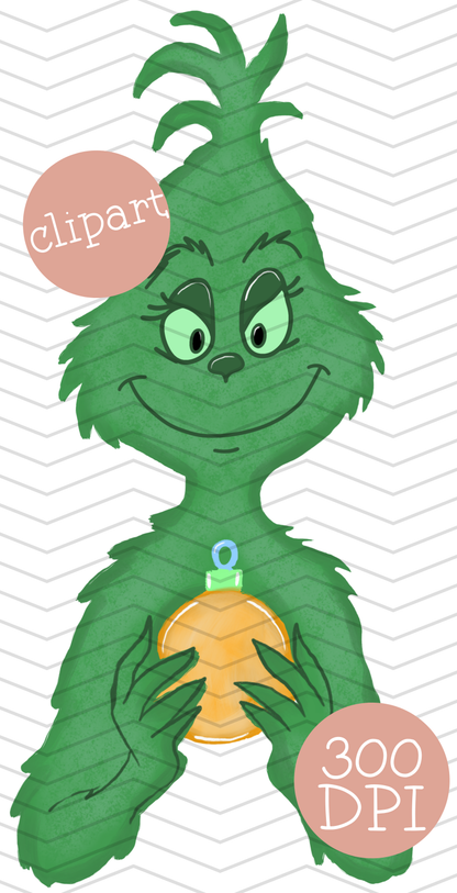 Grouch Christmas Clipart Bundle, 16PC