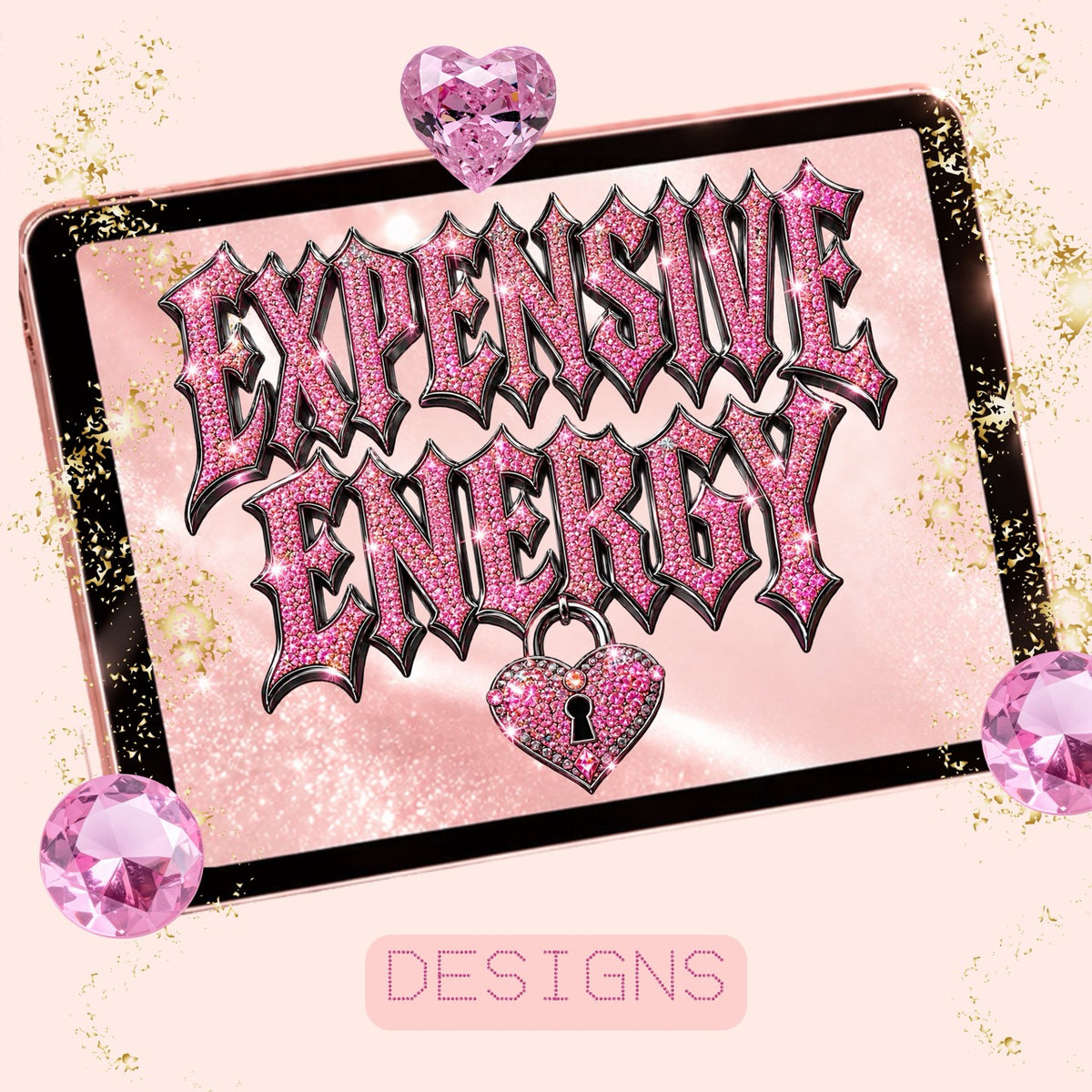 Bedazzled EVERYTHING Digital Mega Bundle | 41+ Digital Assets | Rhinestone Designs, Clipart, Seamless Patterns, Backgrounds & Font