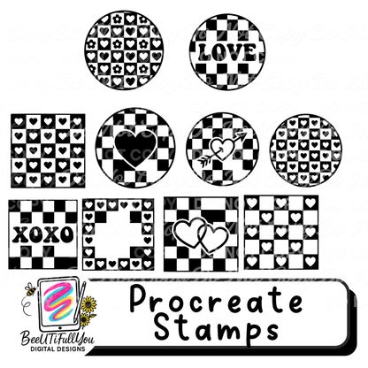 Valentine Procreate Stamp Bundle | Decorative Overlay Stamps for Procreate | Love & Heart Elements