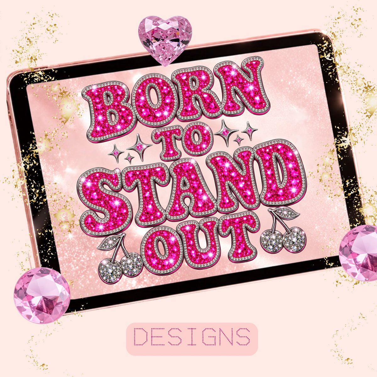 Bedazzled EVERYTHING Digital Mega Bundle | 41+ Digital Assets | Rhinestone Designs, Clipart, Seamless Patterns, Backgrounds & Font