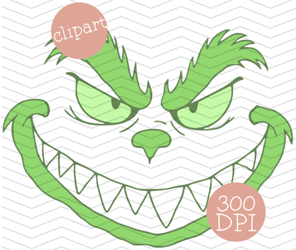 Grouch Christmas Clipart Bundle, 16PC