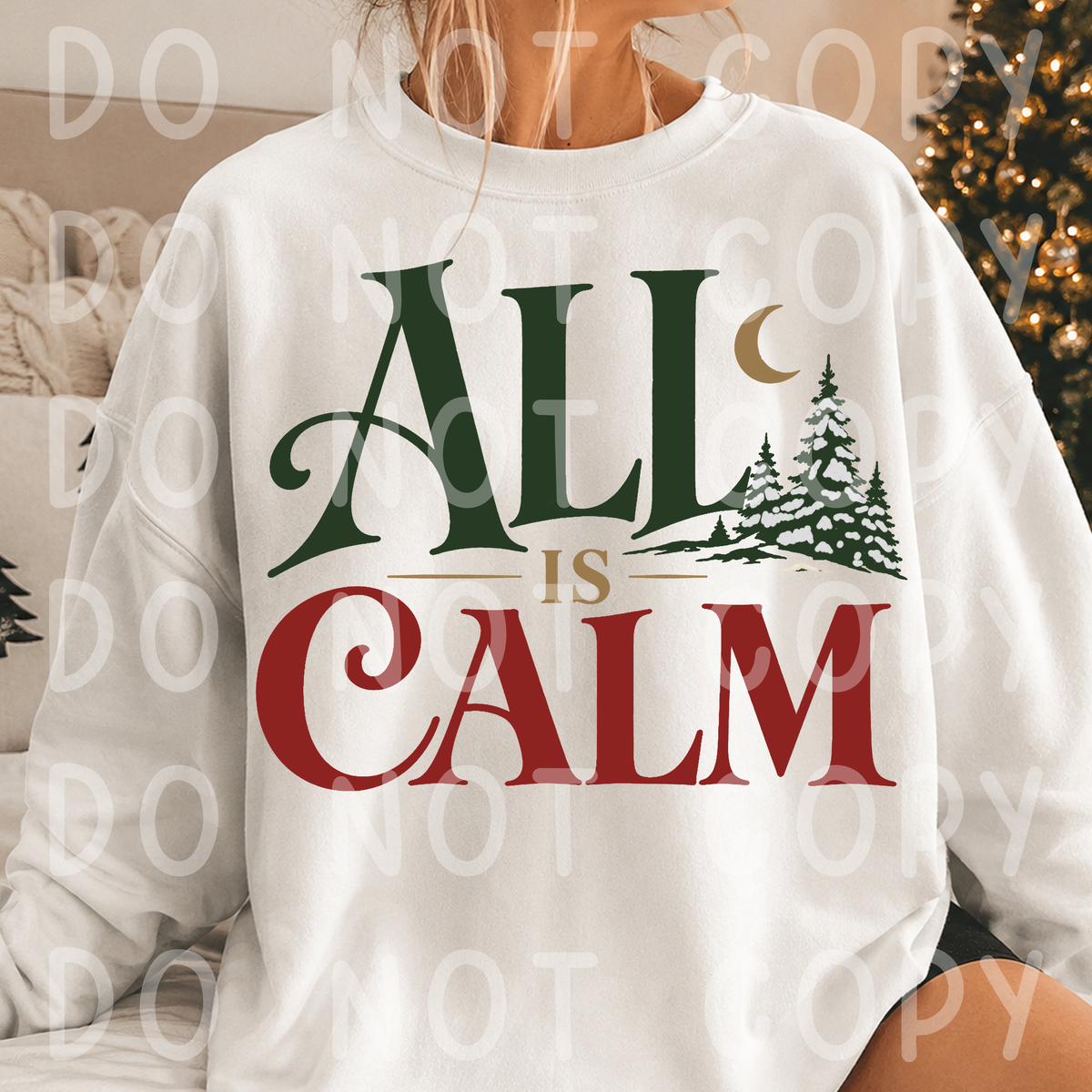 All Is Calm Christmas PNG Design Download