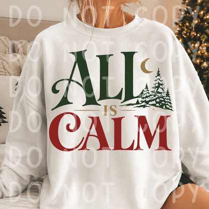 All Is Calm Christmas PNG Design Download
