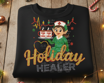 Christmas Nurse Elf PNG Bundle | 6 Holiday Nurse Designs